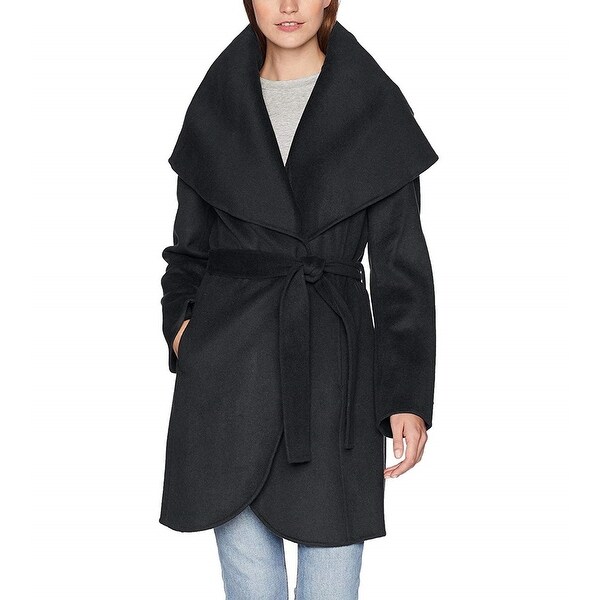 t tahari double face wrap coat