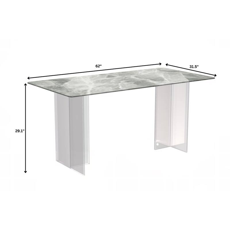 Kova Rectangular Dining Table with Sintered Stone/Glass Top