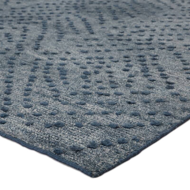 Florean Handmade Dotted Blue/ Gray Area Rug