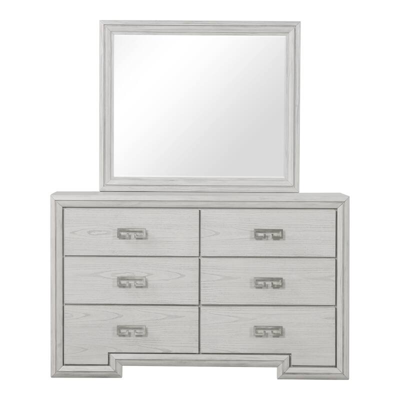 Furniture of America Klasiin 5-Piece Rustic White Wood Panel Bedroom Set