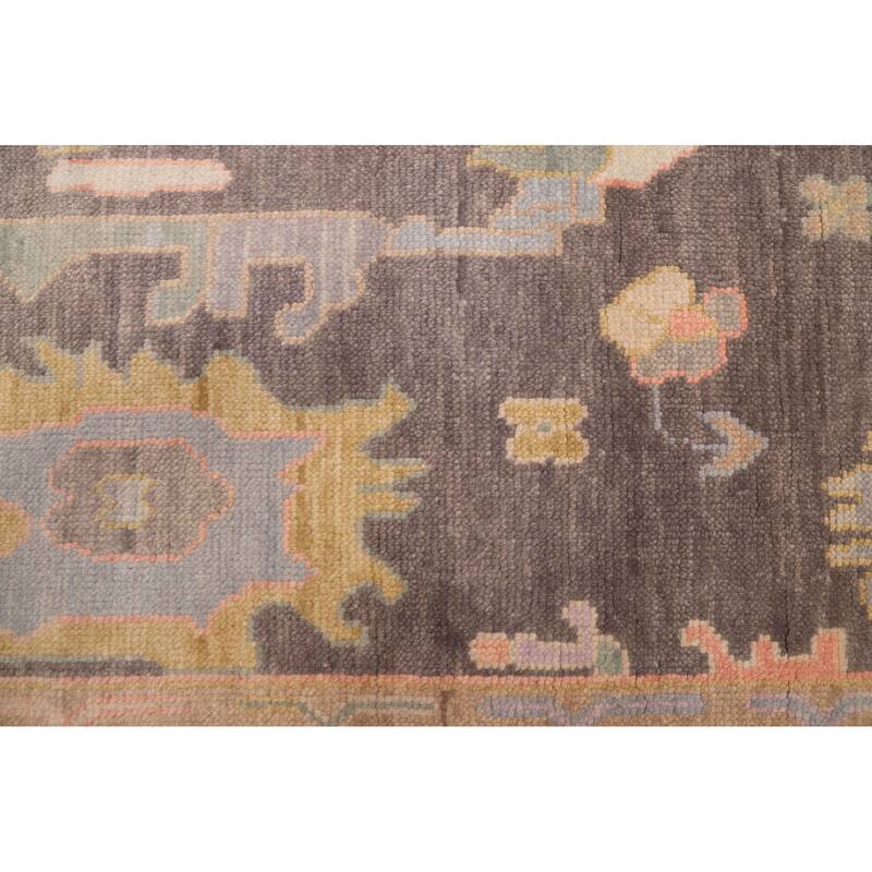 ECARPETGALLERY Hand-knotted Modern Oushak Charcoal Wool Rug - 7'11 x 9'11