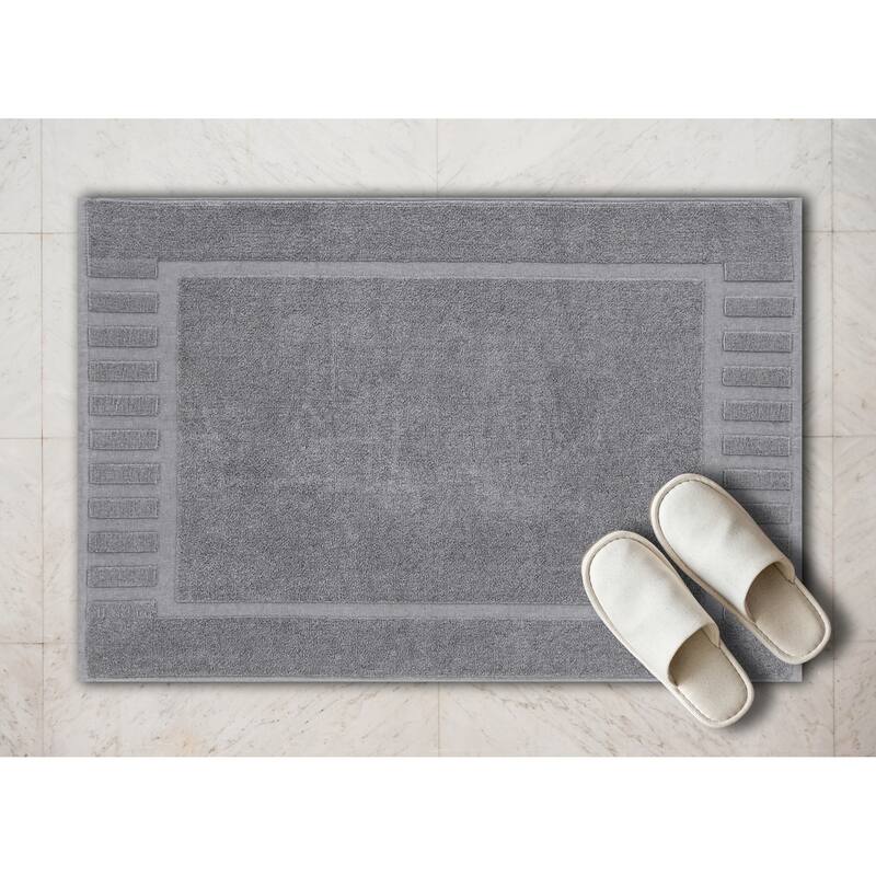 White Classic Luxury Cotton Bath Mat 22x34 Set of 2