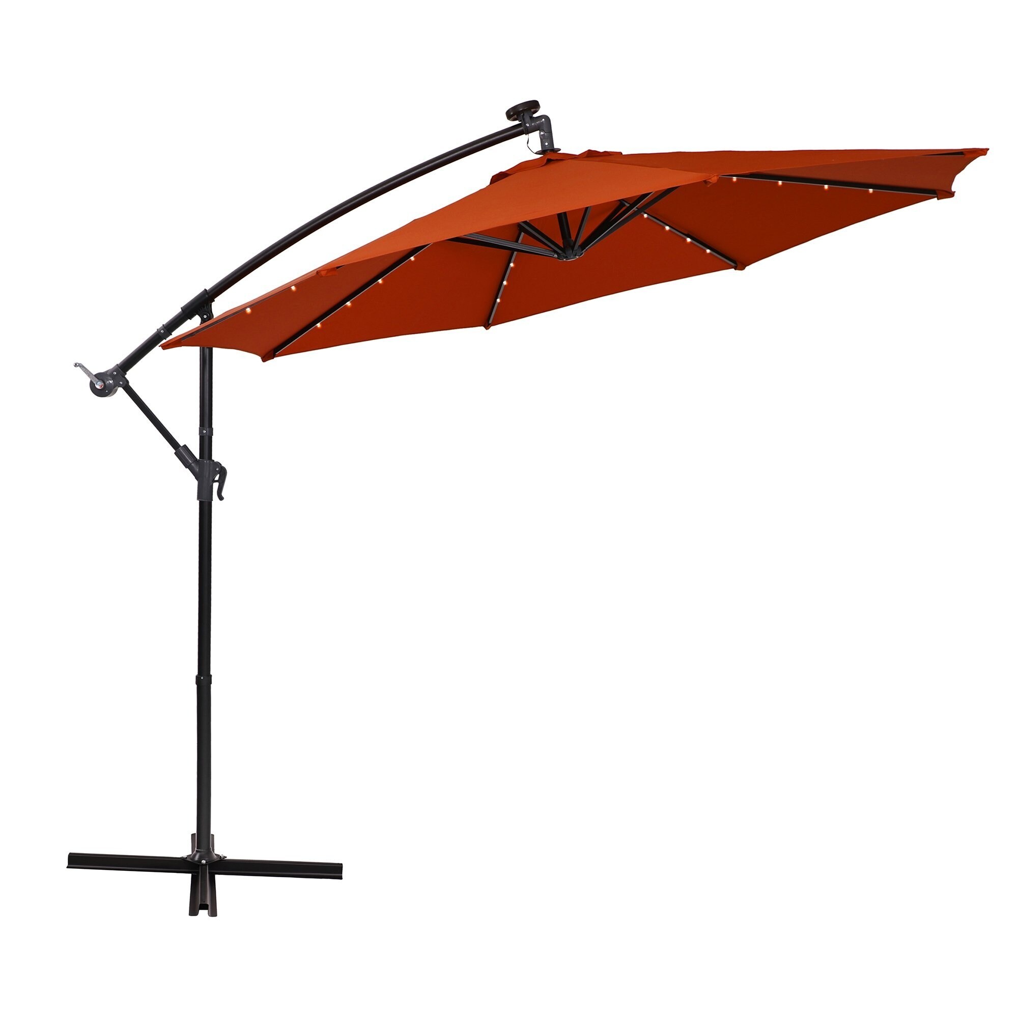 Shop Black Friday Deals On Phi Villa 10ft Offset Hanging 32 Pcs Led Lights Solar Patio Umbrella Overstock 29258384