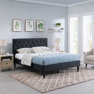 Atterbury Upholstered Queen Platform Bed by Christopher Knight Home ...