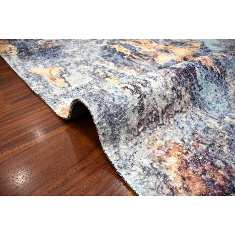 Hand Woven Victoria Micro Printed Polyester Traditional Oriental Area Rug