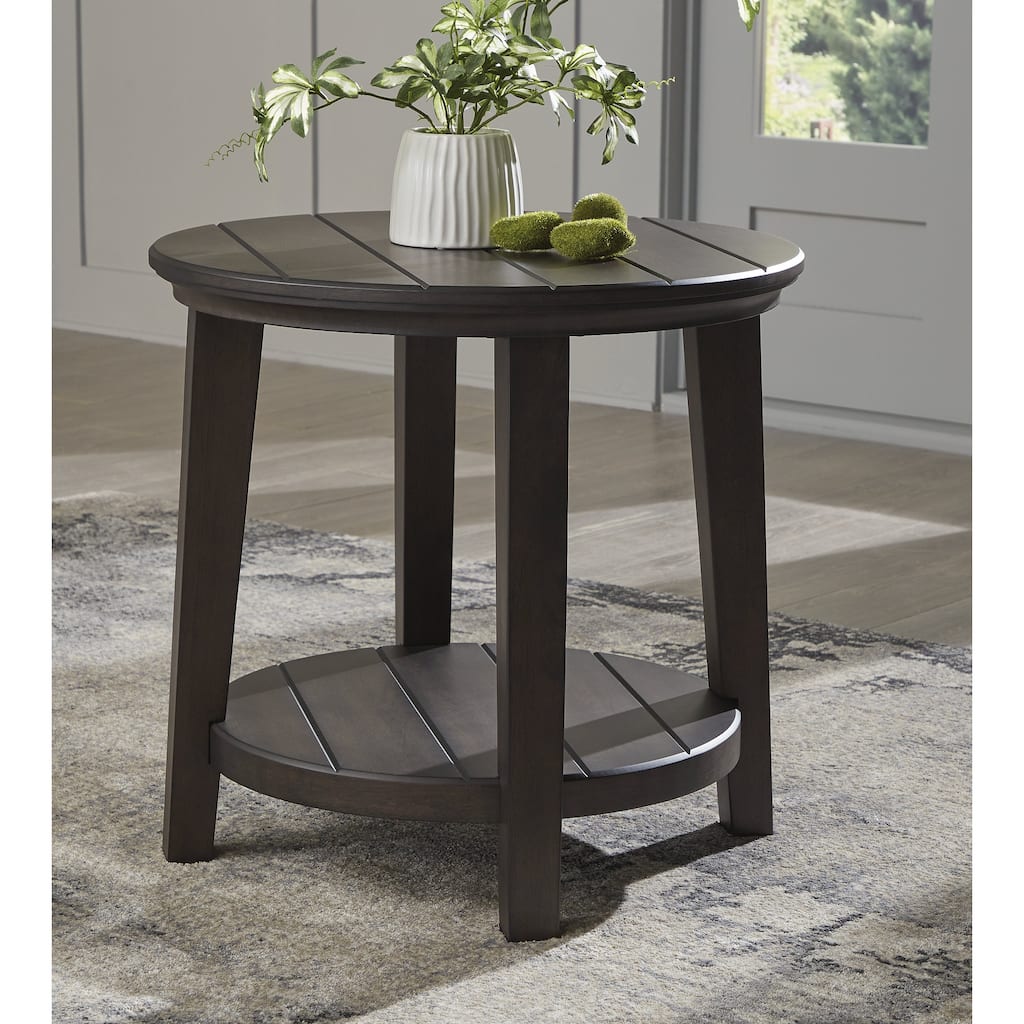 Signature Design by Ashley Celamar Dark Brown End Table - 26"W x 26"D x 25.13"H