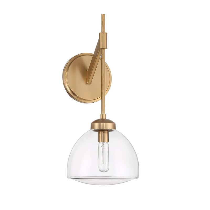 Warm Brass One Light Wall Sconce from the Corbin Collection - Warm Brass