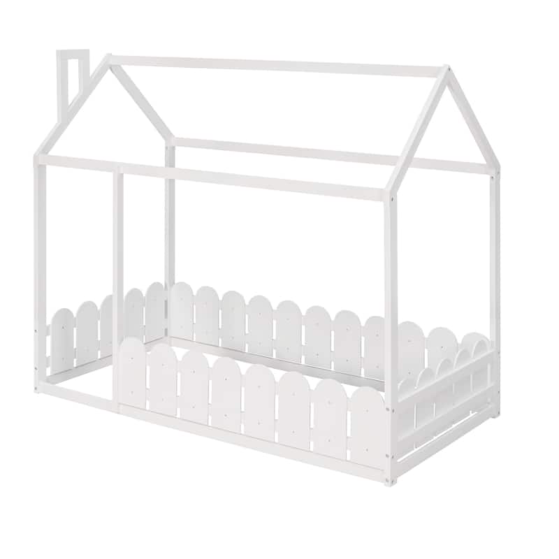 Twin Pinewood Playhouse Bed Frame with Roof