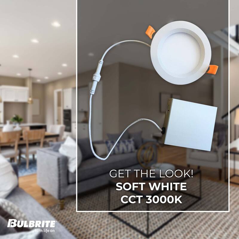 Bulbrite Pack of (2) LED 4" Round Recessed Downlight Fixture with Metal Jbox, 65W Equivalent