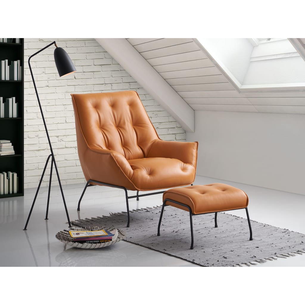 Dunnigan Tufted Accent Chair and Ottoman