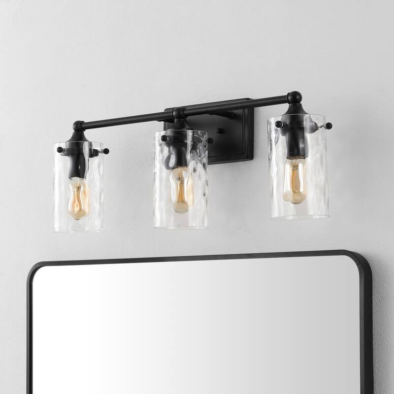 SAFAVIEH Lighting Mavluda 3-Light 24-inch Glass Shade Wall Sconce (LED Bulbs Included) - 23.5 In. W x 6 In. D x 9 In. H