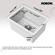 preview thumbnail 8 of 7, HOROW Undermount Kitchen Sink, 24" x 19" Dual Mount Large Fireclay Sink with Bottom Grid and Strainer Drain