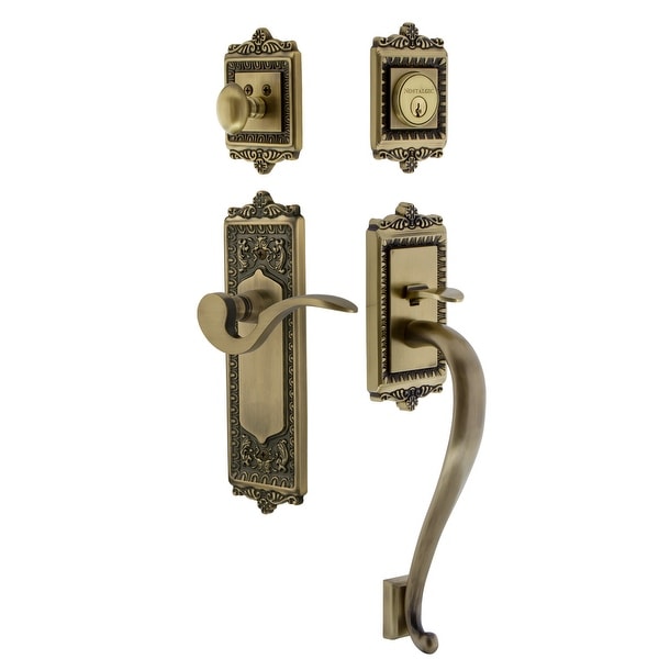 Nostalgic Warehouse EADMAN_ESET_234_SG_RH Egg & Dart Right Handed Sectional Single Cylinder Keyed Entry Handleset with S Grip