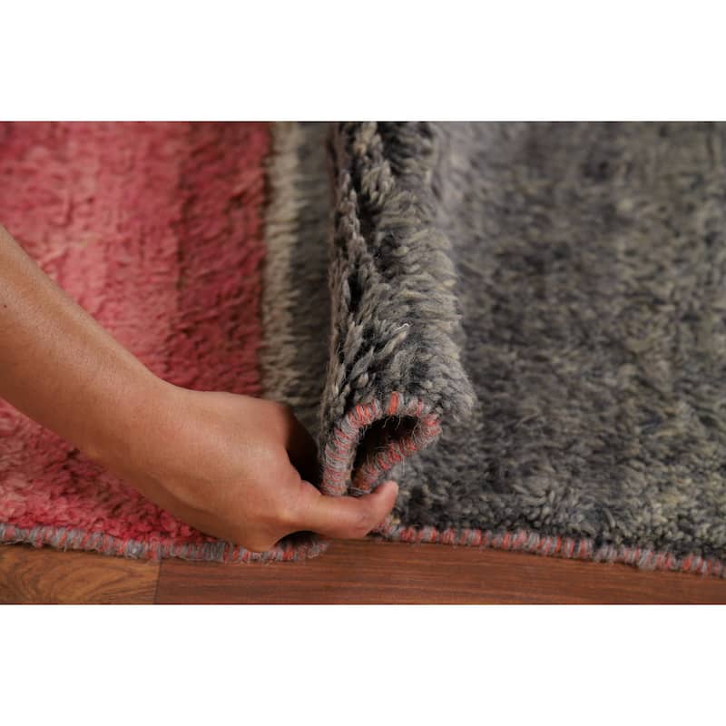 Plush Moroccan Oriental Area Rug Handmade Multi-Color Wool Carpet - 8'9" x 12'6"