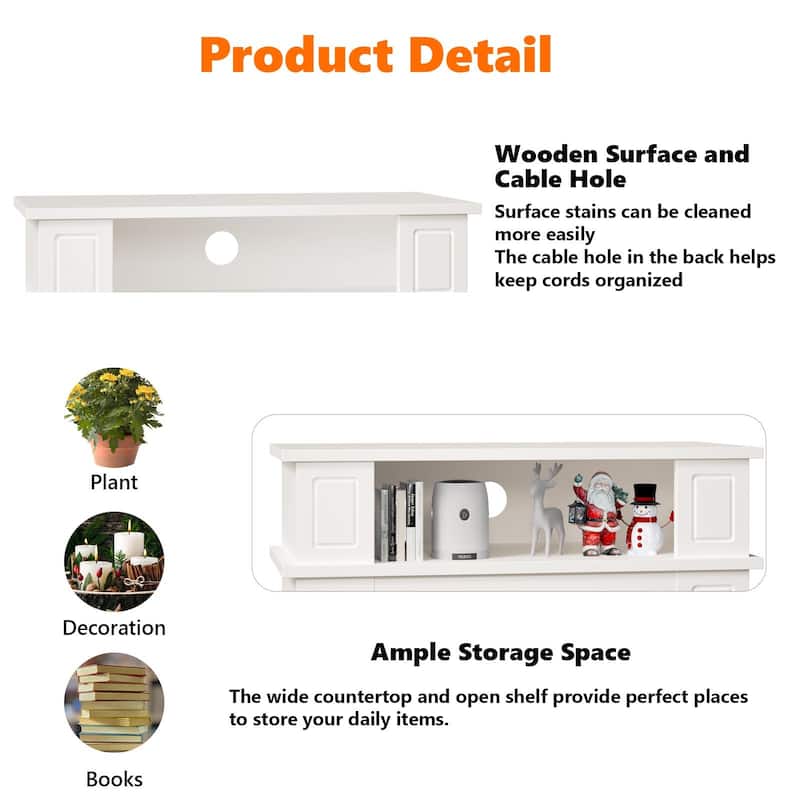 BOSSIN 28" Electric Fireplace with Mantel, 18 inch Electric Fireplace Insert,Freestanding Mantel Fireplace with Storage Shelf