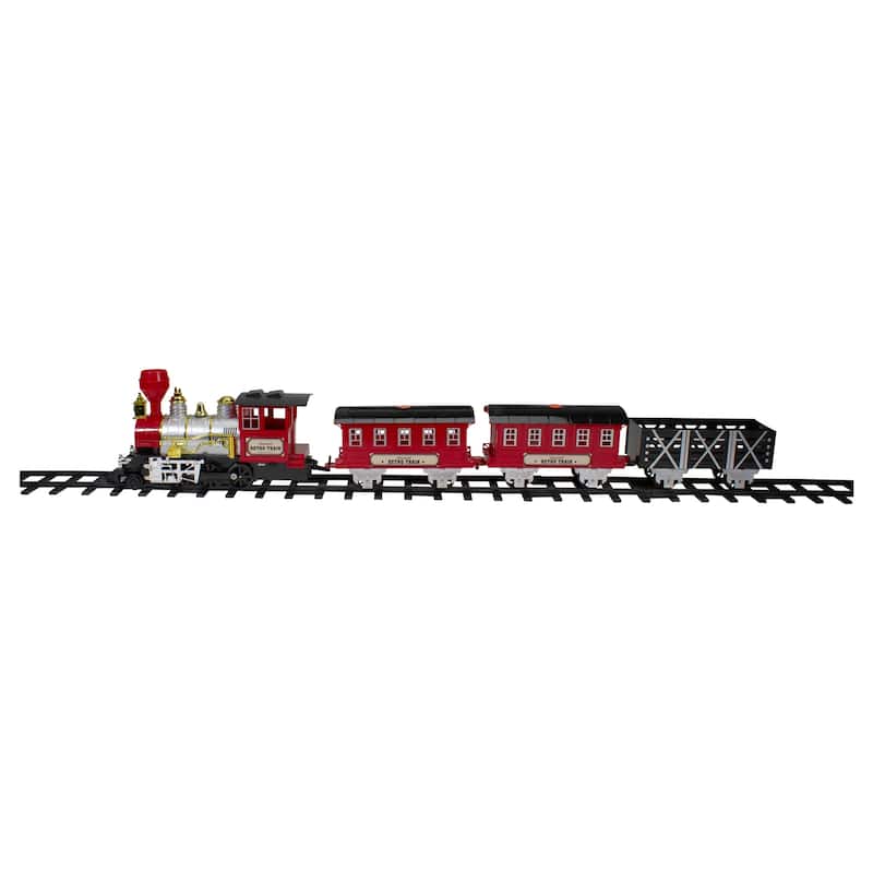 24-Piece Battery Operated Lighted and Animated Christmas Train Set with Sound - 12"