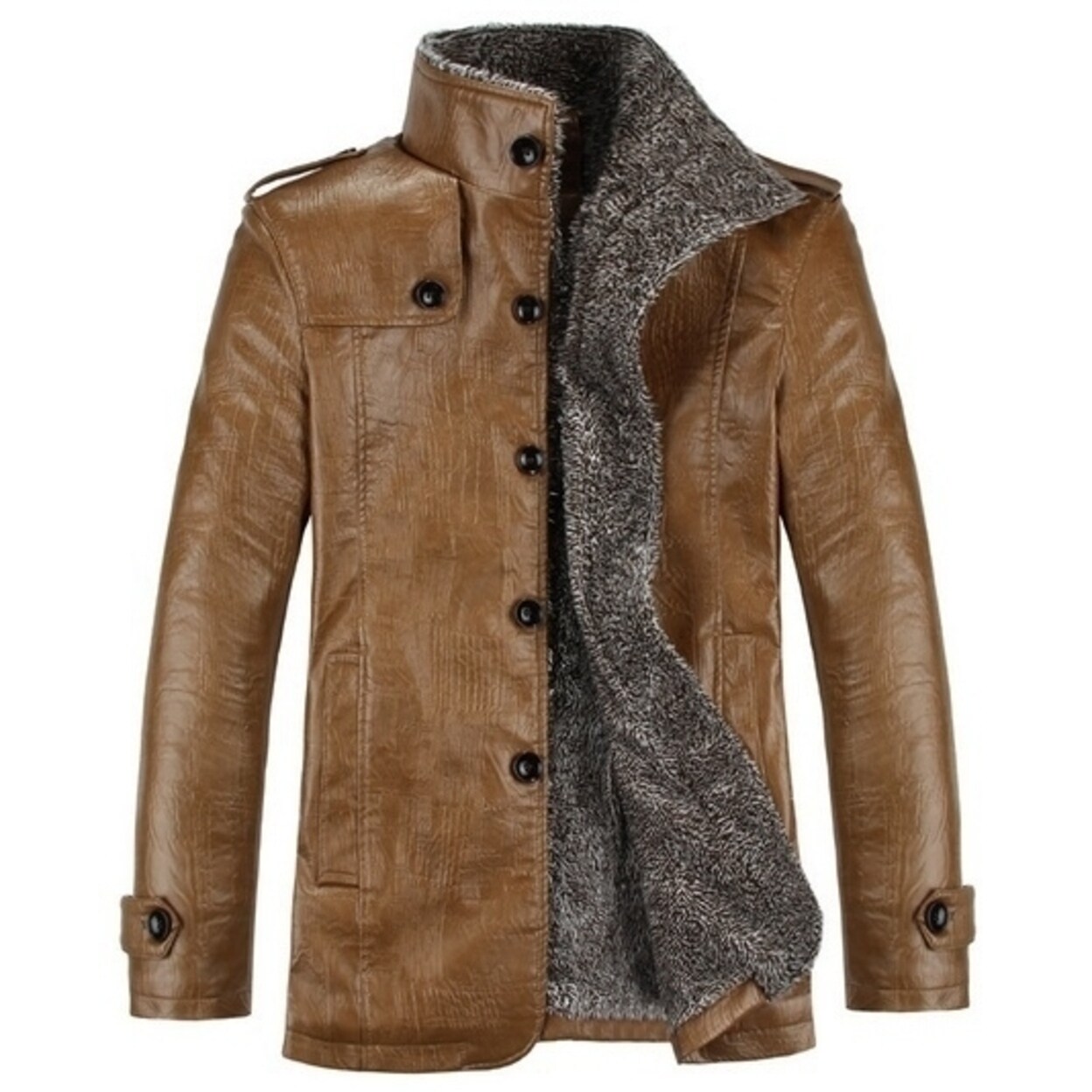 Shop New Men Leather Men S Leather Jacket Korean Slim Plus Velvet