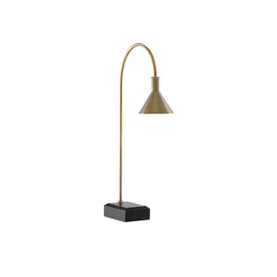 Currey & Company Thayer Brass Desk Lamp - 26"h x 5"w x 6"d