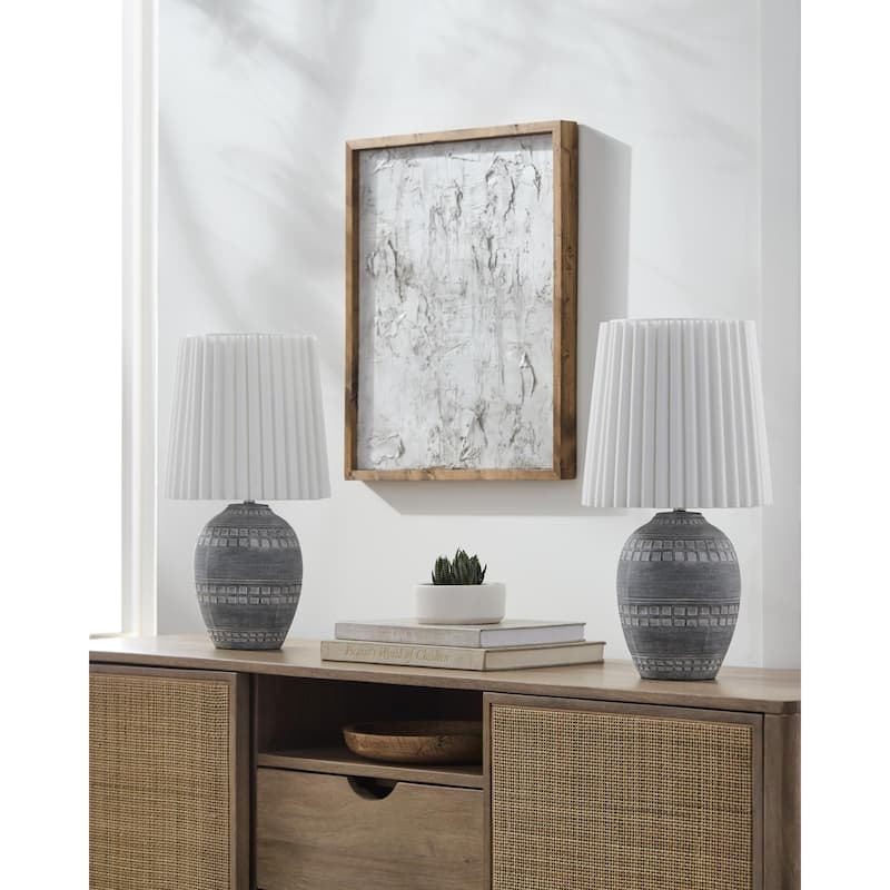 Livabliss Iroh Global Accent Table Lamp (Set of 2) - Light Gray