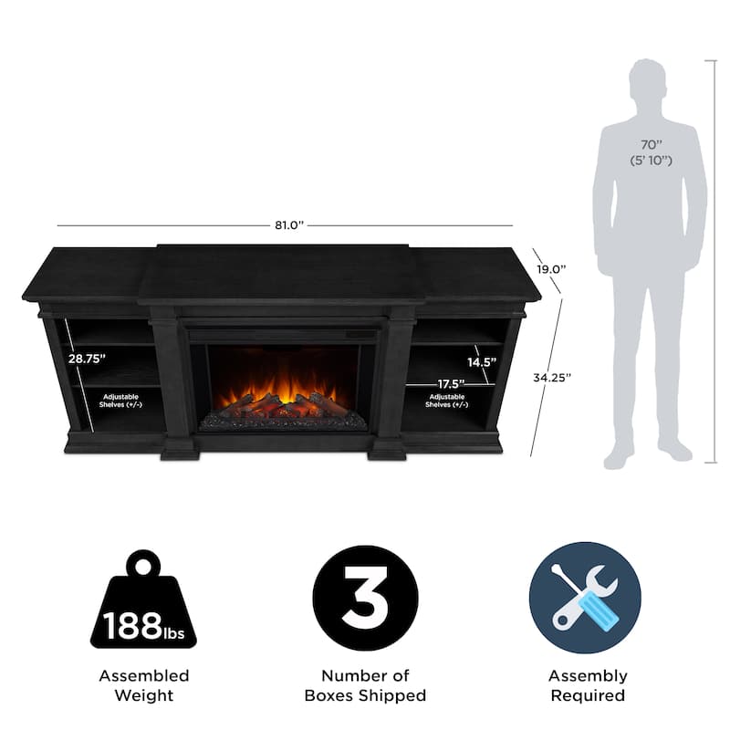 Eliot 81" Grand TV Stand Electric Fireplace by Real Flame