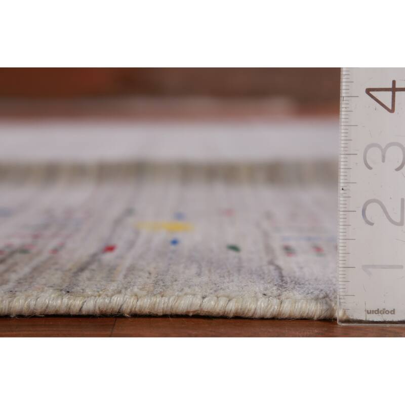 Hand Knotted Oriental 100% Wool Carpet Tribal Animal Pictorial Greys & Charcoal Gabbeh Area Rug - 10' 1'' X 8' 1''