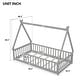 preview thumbnail 25 of 27, Twin Pine Tent-shaped Teepee Bed with Guardrails & Roof