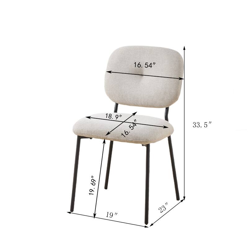 Modern Dining Chairs Set of 2,Upholstered Accent Chairs with Metal Legs -Contemporary Kitchen & Dining Room Seating