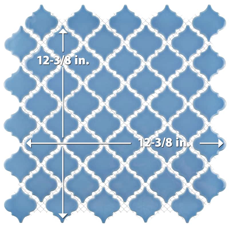 Merola Tile Hudson Tangier Light Blue 12-3/8" x 12-3/8" Porcelain Mosaic Floor and Wall Tile