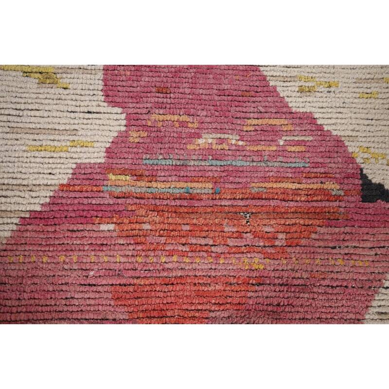 Abstract Moroccan Oriental Area Rug Hand-Knotted Wool Carpet - 6'1"x 10'1"
