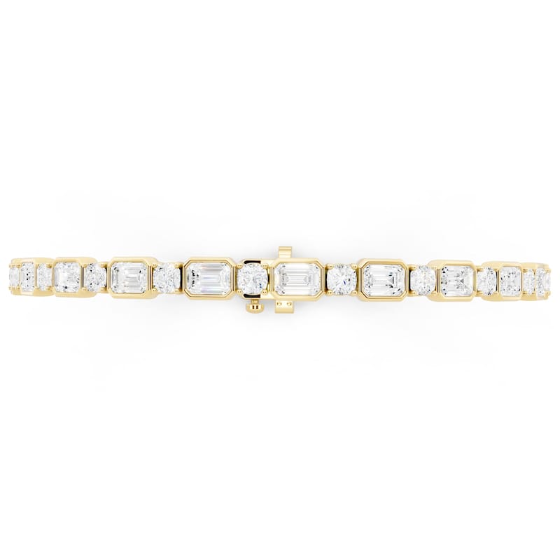 Auriya 14K Gold Lab Grown Diamond Bezel Tennis Bracelet 9 1/3 ct. tw. (E-F VS)
