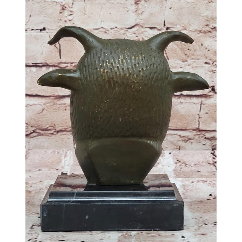 Bronze Imitative Bull Or Ox Head Statue Realistic Farmhouse Sculpture Decor
