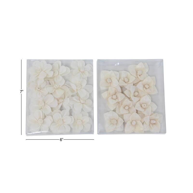 Boxed Natural White Mona Lisa and Daffodil Sola Flowers (Set of 2) - 6 x 7 - 6 x 7