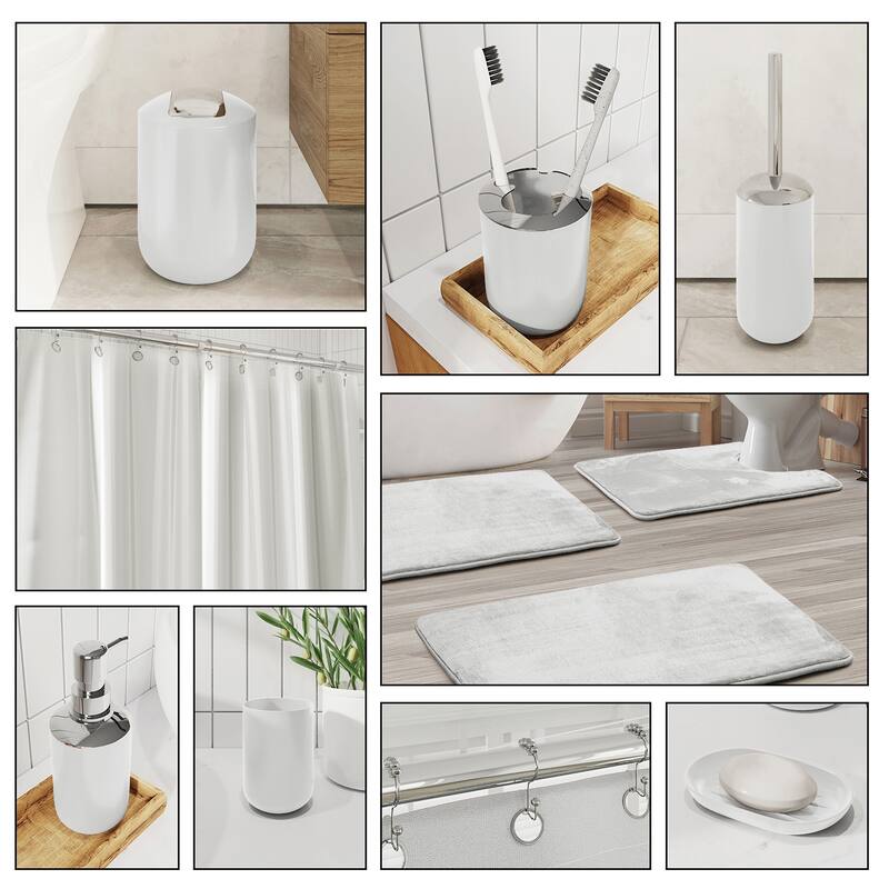 Clara Clark 23 Piece Complete Bathroom Accessories Kit With Shower Curtain and Rug Set
