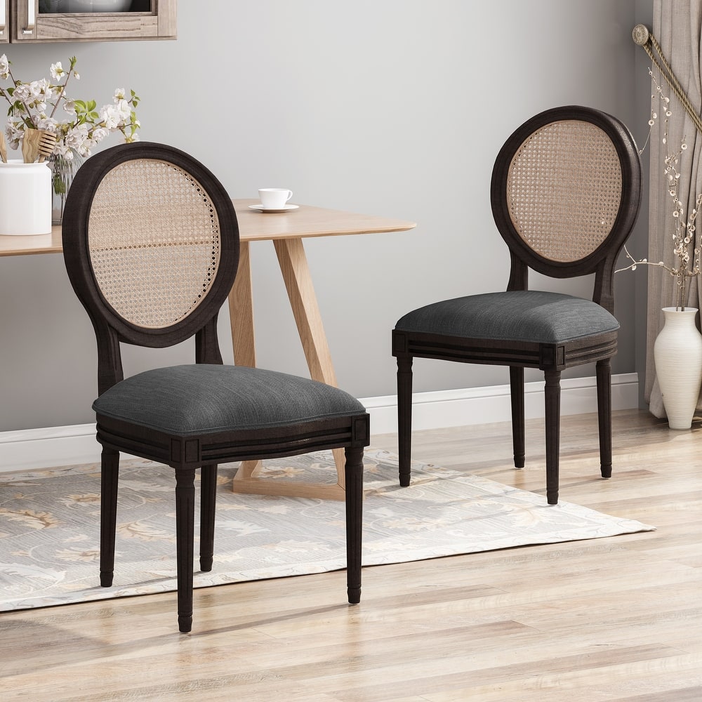 Govan Wooden Dining Chairs with Cushions (Set of 2) by Christopher Knight Home