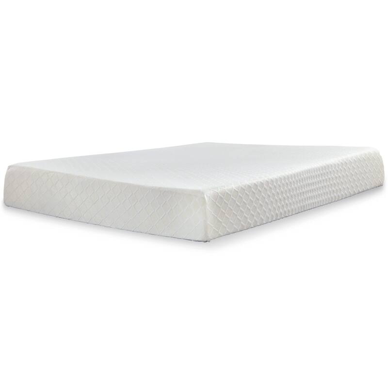 Twin Size Chime 10 Inch Medium Firm Memory Foam Mattress with Green Tea & Charcoal Gel - White
