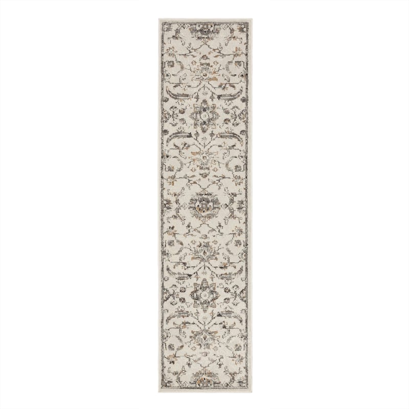 Mohawk Home Mizani Floral Ornamental Woven Area Rug - 2' x 10' - Grey