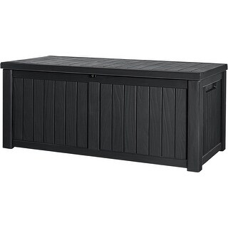120 Gallon Resin Deck Box, Waterproof , Storage Box Lockable Large ...