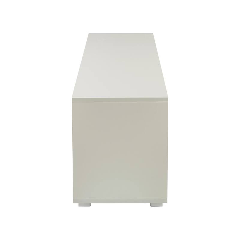 Modern Stylish TV Stand with 3 Storage Cabinets, LED Light Belt and 2 Shelf for Living Rooms and Gaming Rooms