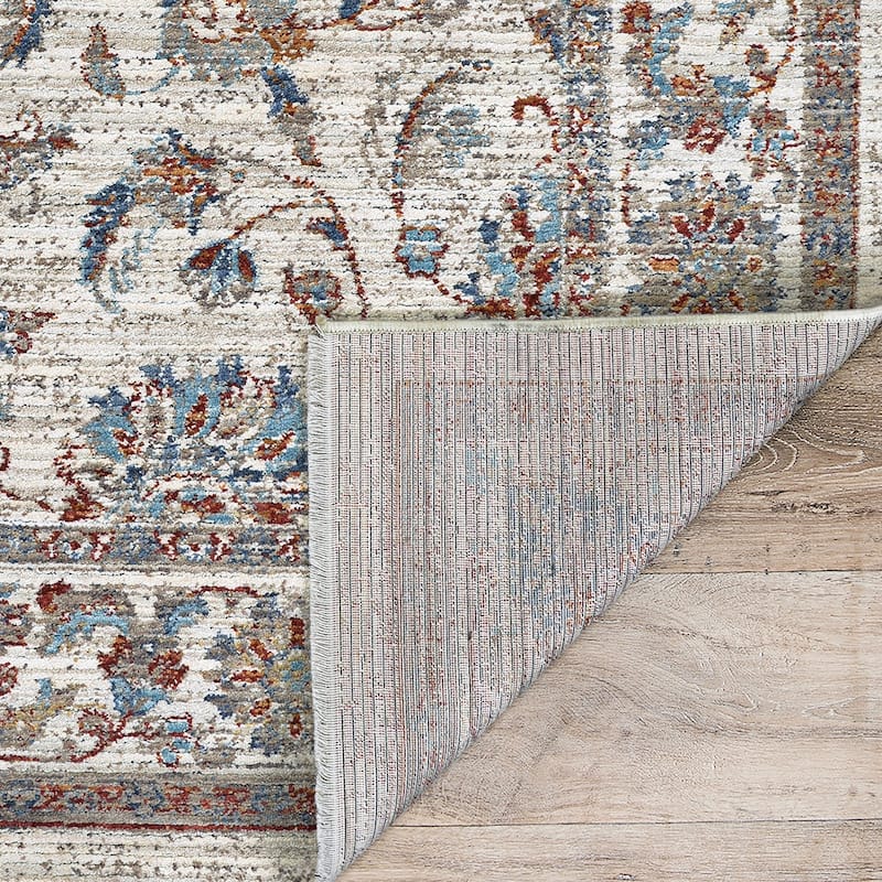 Dream Decor Rugs Remnier Floral Trabriz Antique Cream Fringed Area Rug