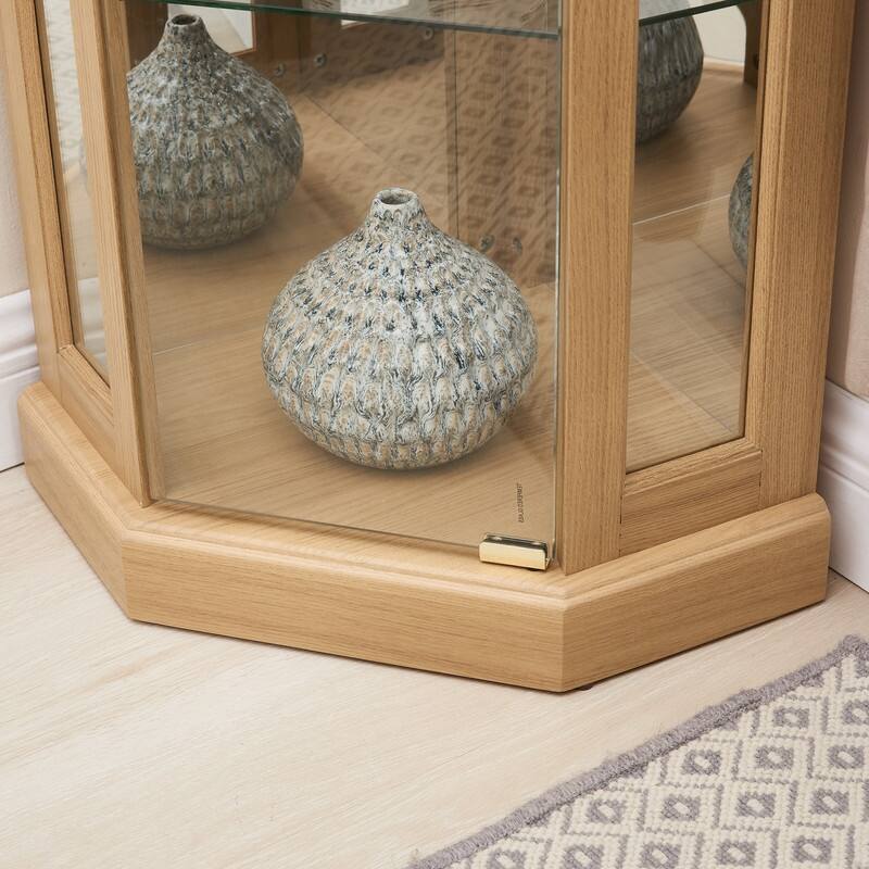 Corner Curio Cabinet with Lights-Stylish Glass Display Case for Living Room, Bar Storage & Collectibles