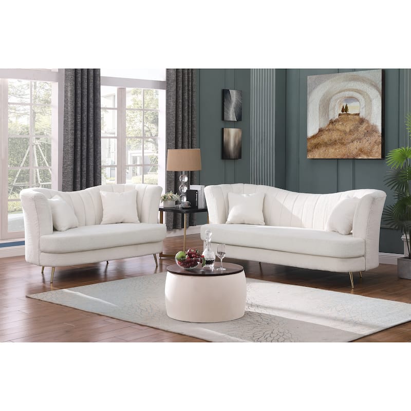 Velvet Upholstered 2-Piece Round Ottoman Set with Storage