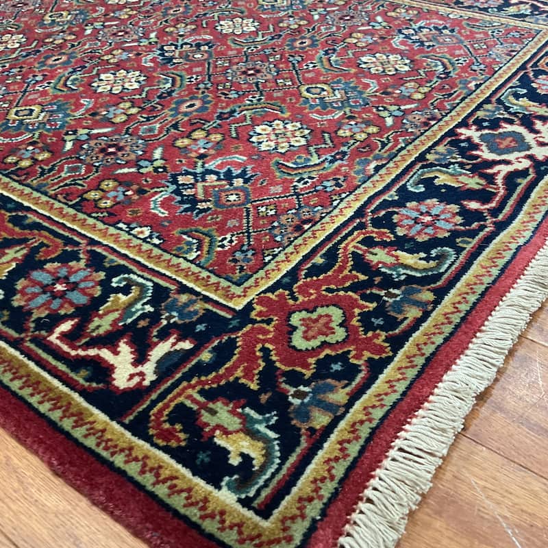 HERAT ORIENTAL Hand-knotted 2'6 x 12'1 Indo Herati Wool Runner - 2'6" x 12'1"