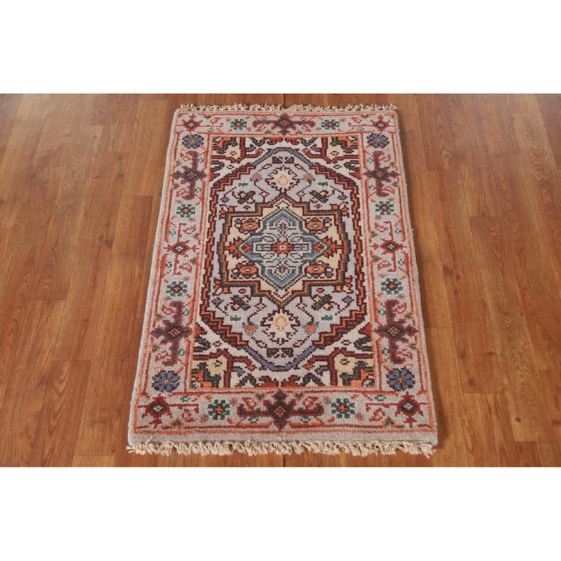 Heriz Serapi Oriental Rug Handmade Geometric Wool Carpet - 2'0"x 3'0"