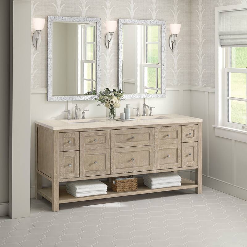James Martin Vanities 330-V72-3EMR Breckenridge 72" Double Basin Wood