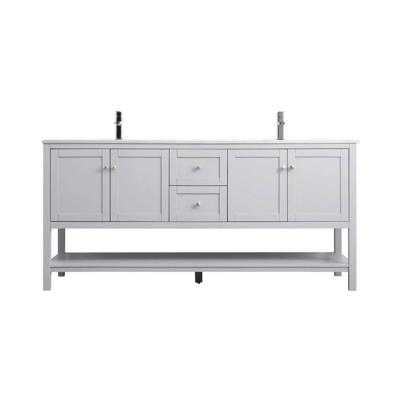 Elegant Lighting VF22272D Heath 72" Free Standing Double Basin Vanity - Grey