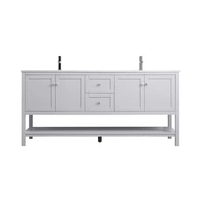 Elegant Lighting VF22272D Heath 72" Free Standing Double Basin Vanity