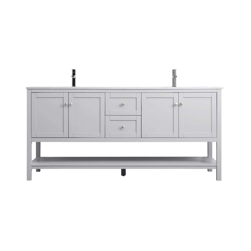 Elegant Lighting VF22272D Heath 72" Free Standing Double Basin Vanity
