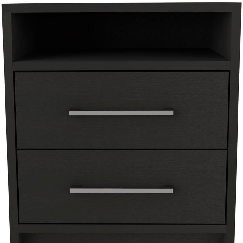 HomeRoots Two Piece Black and Gray Bedroom Set