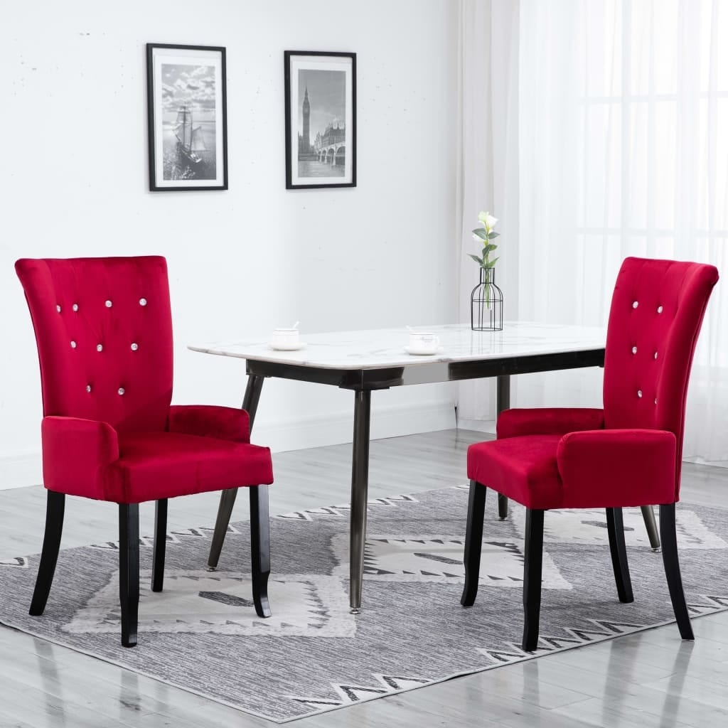 vidaXL Dining Chairs High Back Kitchen Side Chair for Home Dining Room Velvet - 21.3" x 22" x 41.7"