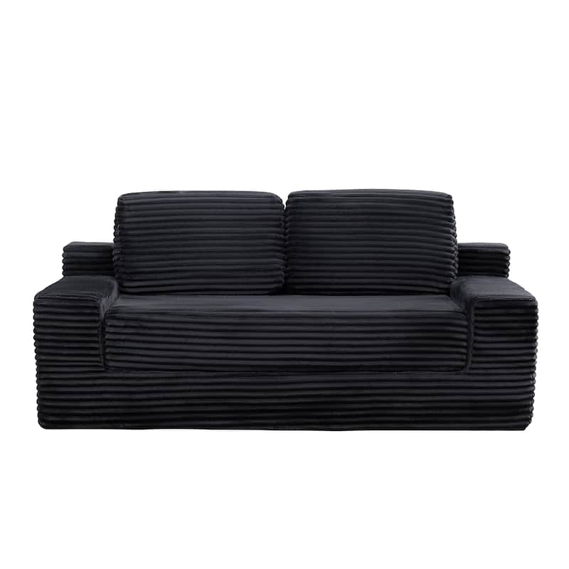 GDFStudio - Corduroy 2-Seater 71" Cloud Double Convertible Sofa Bed